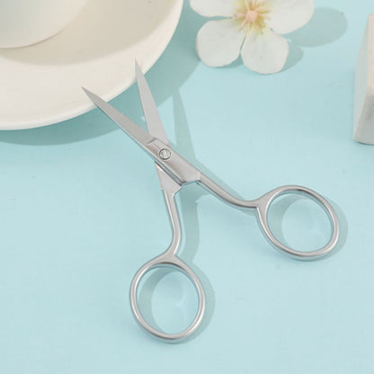 Silver Curved-Tip Beauty Scissors – Precision Trimming for Eyebrows & Facial Hair