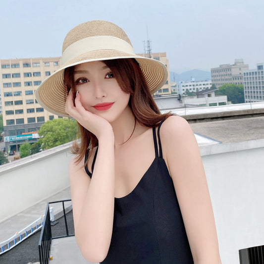 Simple Bow Slit Straw Hat – Elegant & Breathable Summer Essential