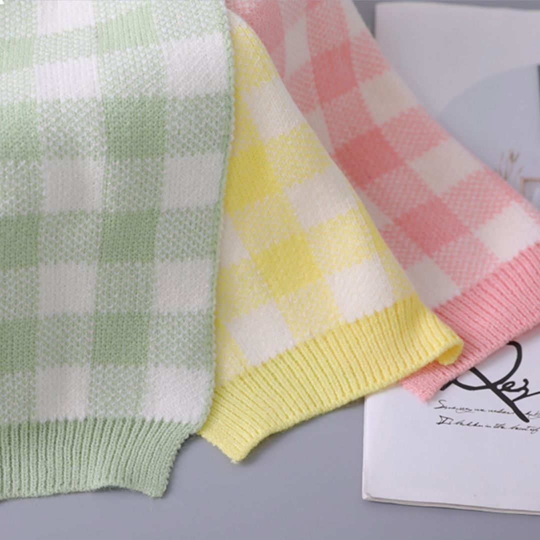 Plaid Knitted Children's Scarf – Cozy & Stylish Winter Essential for Kids