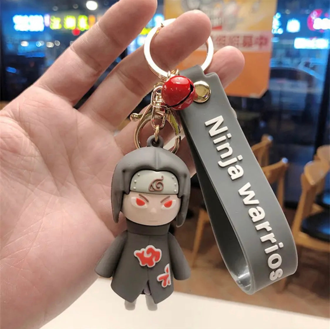 Ninja Anime-Inspired Keychain – Stylish Gray Collectible for Fans 🎮