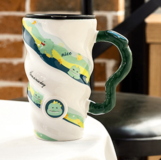 500ml Color-Glazed Spiral Ceramic Cup – Stylish & Durable Mug