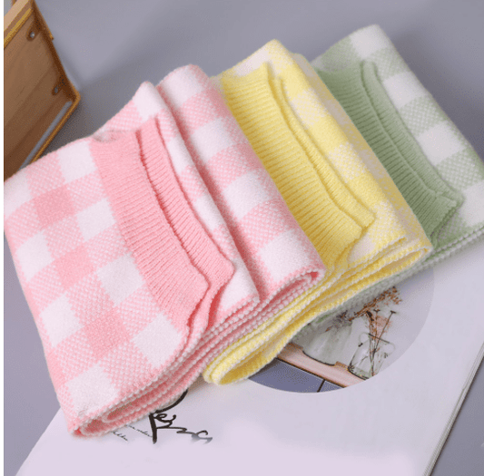 Plaid Knitted Children's Scarf – Cozy & Stylish Winter Essential for Kids