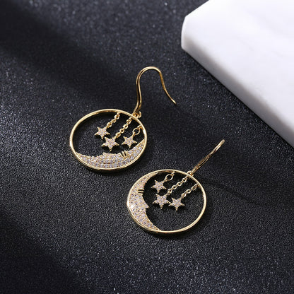 Classic Circle & Star Earrings – Elegant & Stylish Jewelry