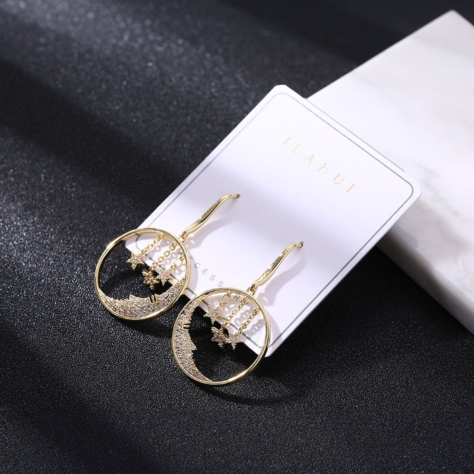 Classic Circle & Star Earrings – Elegant & Stylish Jewelry