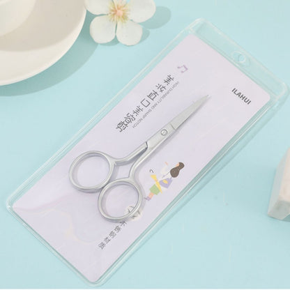 Silver Curved-Tip Beauty Scissors – Precision Trimming for Eyebrows & Facial Hair