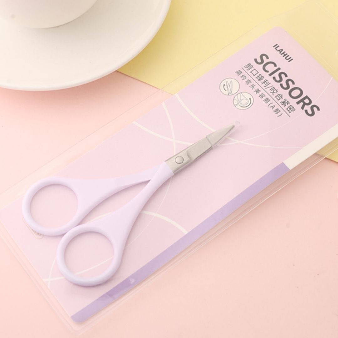 Precision Beauty Scissors – Curved Elbow Design for Facial & Eyebrow Grooming